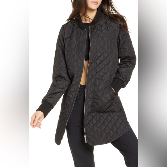 Zella Jackets & Blazers - ZELLA Longline Quilted Bomber Jacket | Size M